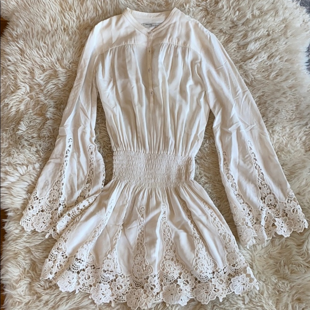 Stillwater dress with embroidered bell sleeves